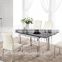 L806D Paris Extending Black Glass Dining Table + 4 Black Romeo Chairs - Summer Sale