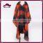 Women's Thick Napped Checked Knit Winter Scarf