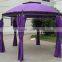 3.5m Hexagonal Dome Double-vented Steel Deluxe Round Outdoor Patio Canopy Party Gazebo with Curtains Sidewalls