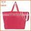 16" Silk- Screen Logo Black Red Jute Tote Shopper Bag With Handles and Shoulder Strap Quality Choice