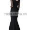 ABI-01 Elegant V-neck Long Sleeves Lace Mother of the Bride Dresses Zipper Back Mermaid Floor Length Long Mother Dress