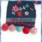 pom pom tassels design knit scarf,multicolor knitted scarf ,flower scarf knitting pattern