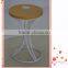 metal frame with spiral legs wood top little stools