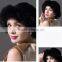 New Design Genuine Winter Warm Knitted White Mink Fur Hat With Fox Fur Trim for Women