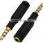 24k gold 3.5mm 4poles male to 3.5mm 4poles female adapter top quality