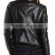 custom disign women asymmetrical fuax leather jacket