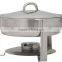 Stainless steel chafing dish with round top lid