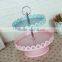 Elegant white mini cake stand with cover