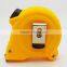 Factory new design measuring tape, plastic co-molded with soft rubber case