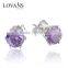 925 Silver Costume Earrings With Lucky Purple Zircon Stone