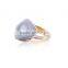 Hot sale natural gemstone agate druzy stone gold ring