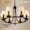 Creative Simple American Country Wrought Iron Chandelier,Cloth Bedroom Chandelier
