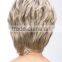 Blonde dye omber color synthetic hair style wig, short hair wigs for women