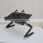 Folding adjustable laptop table with book clamping