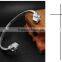 C shape antique silver vintage engraved wire skull head stainless steel bangles