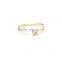 High Quality Gold Color Nature Zircon on Two End Adjustable Ring