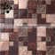 SMP21 Foshan Factory Crystal Glass Mosaic Mix Stainless Steel Tile for Interior Wall