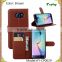Wholesales Brown Flip Cover Stand Case PU + PC Litchi Pattern Wallet Card Holster Phone Shell For Samsung Galaxy S6 Edge