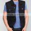High quality black man denim vest sleeveless jacket rock and punk denim vest (LOTJ278)
