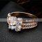 Wholesale  fashion jewelry gold/silver clear crystal luxury wedding piston ring