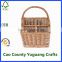 natural wicker wine bottle carrier woven willow carry crate with 4 compartments