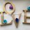 freestanding wooden letter golden wooden letter