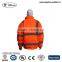 Warmful waterproof orange traffic jacket with reflective tape