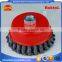 6" steel wire cup brush wheel twist knot crimped bowl disc abrasive M14 round grinding cheaning brush