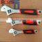 Carbon steel adjustable wrench 12" PVC handle wrench