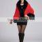 2015 Winter Fashion Knitting With Faux Fox Fur Shawl Woman Cape