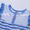 MGOO Cheap Price Cotton Girl Child Clothes Small Baby Light Blue Ruffles Striped Little Dresses CS010