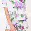 Custom Print Women Floral Print Grey Full Printing Flowers Ladies Pyjama Set Digital Printed Pajama Set
