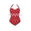Retro Red Dot Design One Piece Monokinis Swimsuit