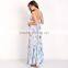 Free size flowy crepe boho lace floral women printed relaxed fit maxi dress