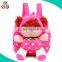 cute fashion design school backpack bag/plush kids school bag toys manufacturer