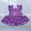 Cotton knitted baby summer clothes kids flutter sleeves frock design clothing toddler girls pearl dress wholesale
