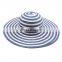 Wholesale cheap stripe polyester wide brim floopy women hats summer to decorate