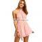 C10257 Fashion Design Hollow Out Chiffon Sleeveless Strap Sexy Convertible Romper