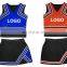 Custom fashion girls cheerleading uniforms photos, cheerleading crop top and skirt