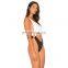 Hot sale midriff-baring colorful bathing suit high cut woman swimwear