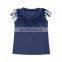 Girl Fringe Shirt Kids Plain Top Tassel T Shirt