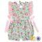 Stylish Infant Toddler Girl blue Stripe Seersucker Smocked Baby Bubble rompers