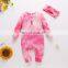 Autumn 2020 new children's wear girls and LADIES Multi color tie dye long sleeve pit stripe one piece long creeping romper suit