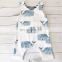 Baby Jumpsuit Cartoon Whale Toddler Summer Sleeveless Romper for 0-3T