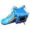 Commercial Children Bouncy Castle Dolphin Bounce House With Water Slide Pool