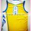 2016 custom full sublimation white and yellow basketball shirt with number