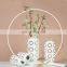 Modern Luxury  Gold Circle White Ceramic Home Decoration Nordic Flower Vase