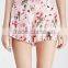 100%rayon wholesale High-Waisted Rose Print Shorts