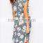 floral printed women dress short sleeves women dress OEM service