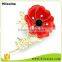 Promotional Custom China Factory Metal Full in Color Red Flower Poppy Pin Badge